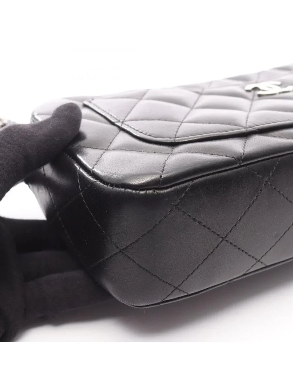 Chanel Shoulder Bag Quilted Black Lambskin